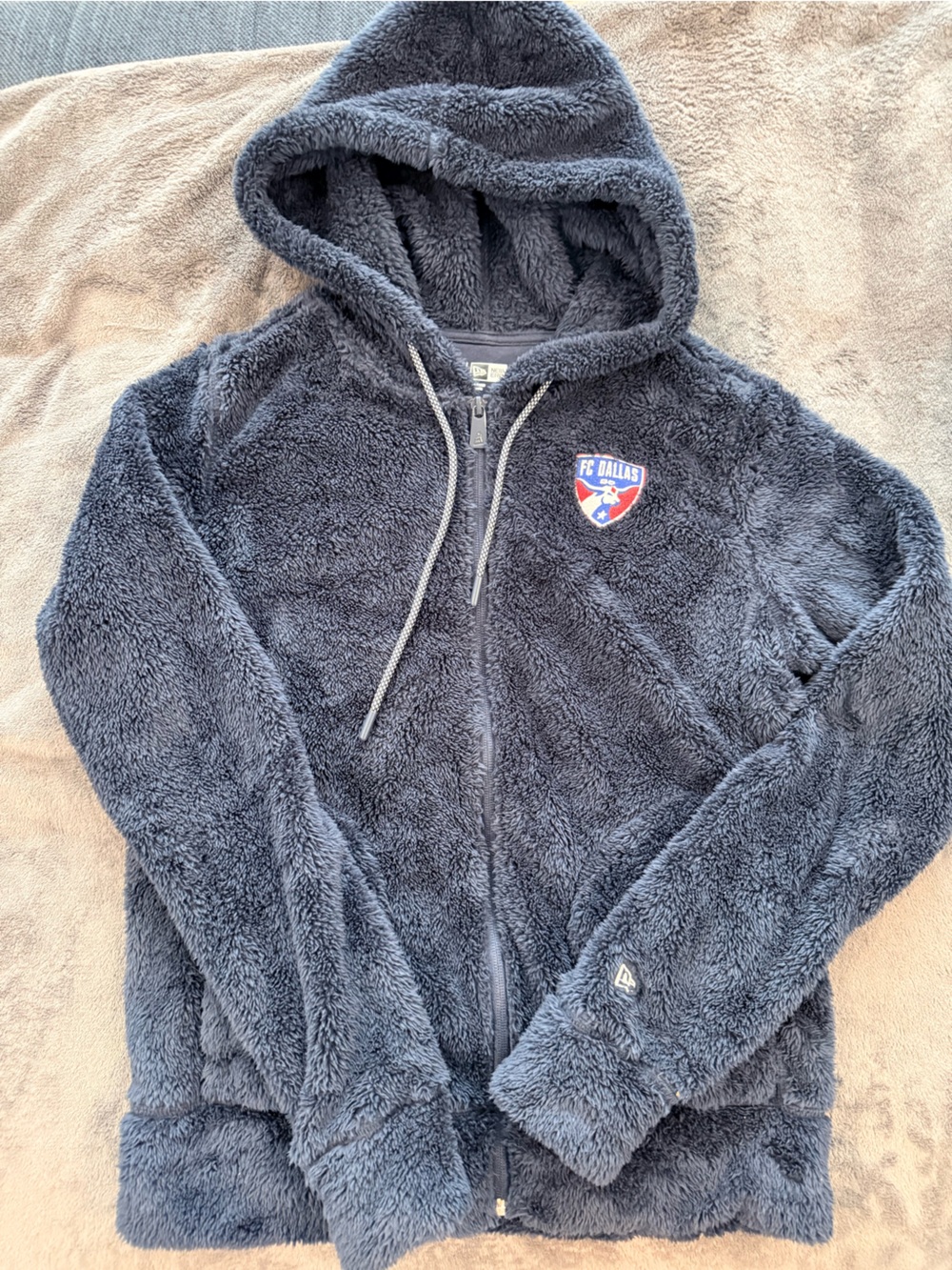 Offical MLS FC Dallas Plush Hooded Zip Jacket - Dark Blue w/Patch size small